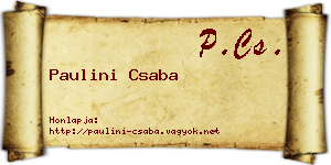 Paulini Csaba névjegykártya
